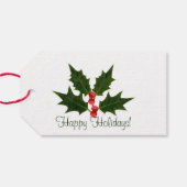 Prettige feestdagen Holly Labels behuizingen Cadeaulabel (Achterkant Horizontaal)