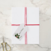 Prettige feestdagen Holly Labels behuizingen Cadeaulabel (Met Touw)