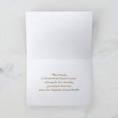 prettige feestdagen. Holly, Mistletoe en Poinsetti Feestdagen Kaart (Binnen)