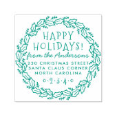 Prettige feestdagen Holly & Pine krans retouradres Zelfinktende Stempel (Design)