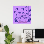 prettige feestdagen Holly Poster (Thuiskantoor)