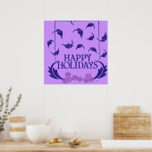 prettige feestdagen Holly Poster (Keuken)