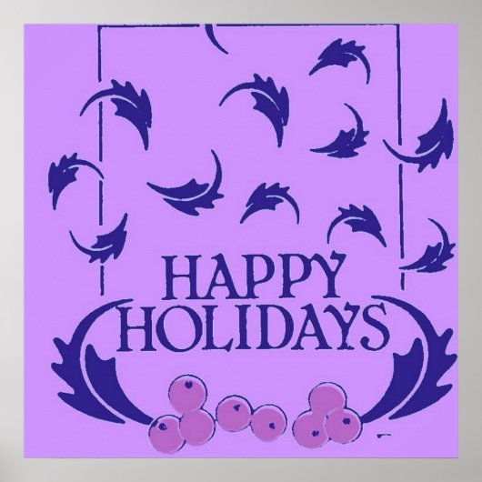 prettige feestdagen Holly Poster (Voorkant)