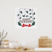 prettige feestdagen Holly Poster (Keuken)