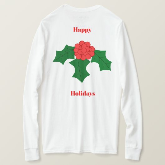Prettige feestdagen Holly T-shirt (Design achterkant)
