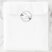 prettige feestdagen Holly WreatFamily Envelope Sea Ronde Sticker (Tas)