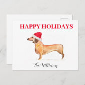 Prettige feestdagen Hond Dachshund Elegante waterv (Voorkant / Achterkant)