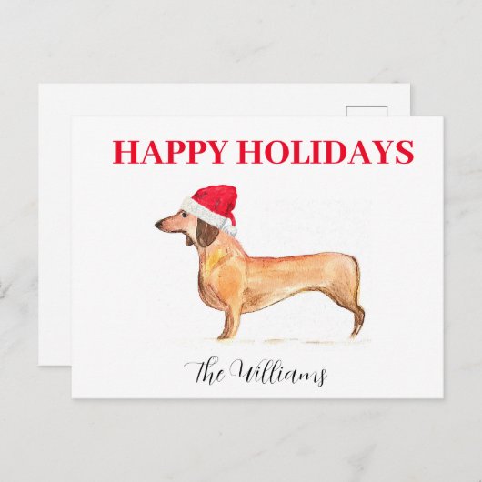 Prettige feestdagen Hond Dachshund Elegante waterv (Voorkant / Achterkant)