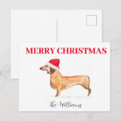 Prettige feestdagen Hond Dachshund Elegante waterv (Voorkant / Achterkant)