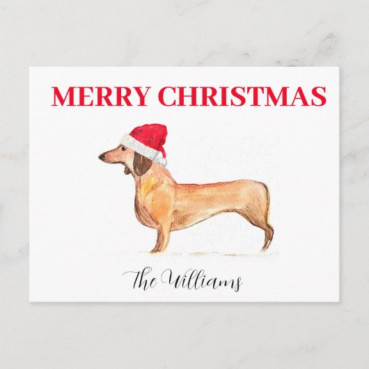 Prettige feestdagen Hond Dachshund Elegante waterv (Voorkant)