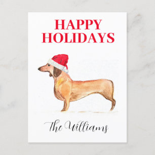 Prettige feestdagen Hond Dachshund Elegante waterv
