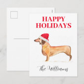 Prettige feestdagen Hond Dachshund Elegante waterv (Voorkant / Achterkant)