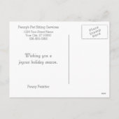 Prettige feestdagen Hond en kat schaatsen (Achterkant)