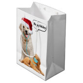 prettige feestdagen honden medium cadeauzakje (Voorkant Gekanteld)