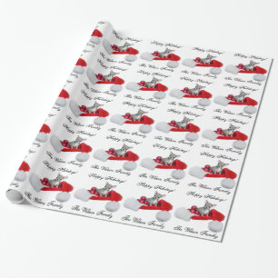 prettige feestdagen hondenpakpapier cadeaupapier