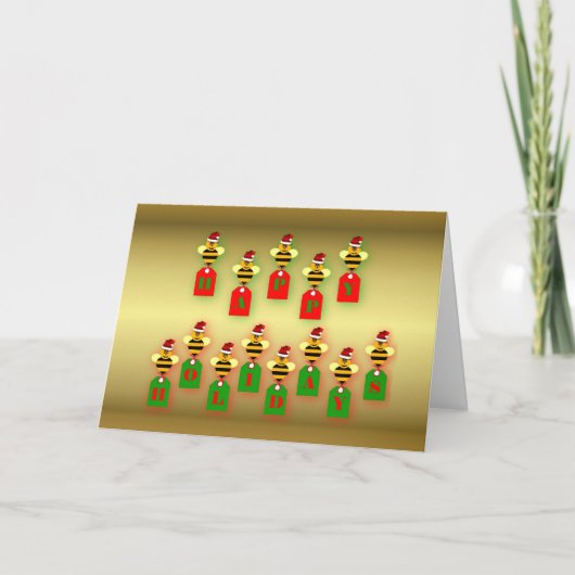 Prettige feestdagen Honingbij Kaart (Voorkant)