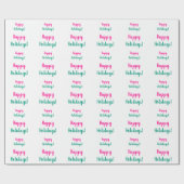 Prettige feestdagen Hot roze groene kerst Cadeaupapier (Vlak)