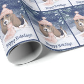 prettige feestdagen Hound Dog Cadeaupapier (Rol Hoek)