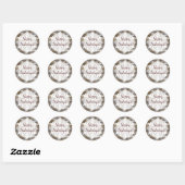 prettige feestdagen Hout en Snowflakes Ronde Sticker (Vel)