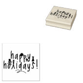 Prettige feestdagen Houten kunststempels Rubberstempel (Gestempeld)