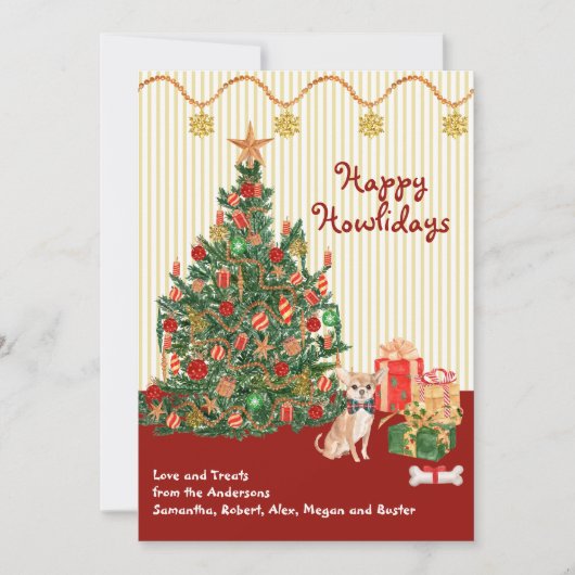 prettige feestdagen Howliday Chihuahua Cadeaus (Voorkant)