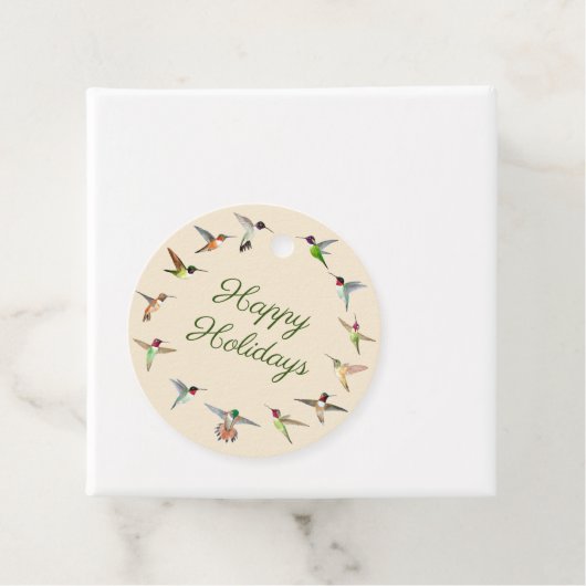 prettige feestdagen Hummingbird Bedankjes Labels (In situ)