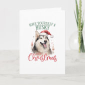 Prettige feestdagen Husky grappige kerst (Voorkant)