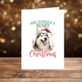 Prettige feestdagen Husky grappige kerst