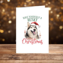 Prettige feestdagen Husky grappige kerst