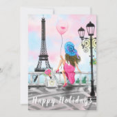 prettige feestdagen - i Love Paris - Vrouw met bal (Voorkant)