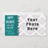 prettige feestdagen Ice Blue Snowflake Feestdagenkaart (Voorkant)