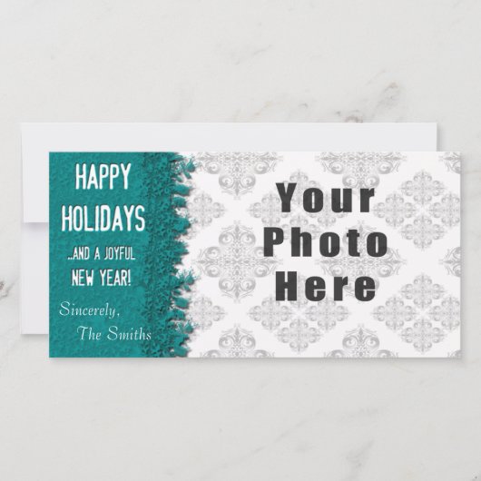 prettige feestdagen Ice Blue Snowflake Feestdagenkaart (Voorkant)