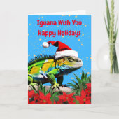 Prettige feestdagen Iguana Wish Kaart (Voorkant)