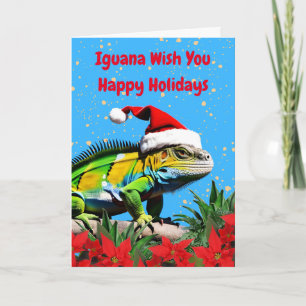 Prettige feestdagen Iguana Wish Kaart