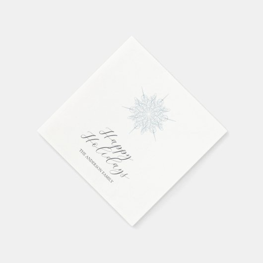 Prettige feestdagen IJsblauwe sneeuwvlok Servet (Hoek)