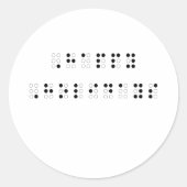 prettige feestdagen in braille ronde sticker (Voorkant)