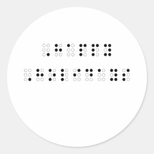 prettige feestdagen in braille ronde sticker