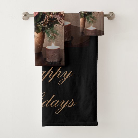 prettige feestdagen in Bronze Bad Handdoek (Insitu)