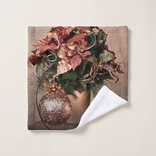 prettige feestdagen in Bronze Bad Handdoek (Wasdoekje)