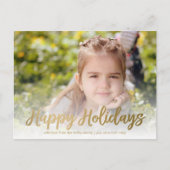prettige feestdagen in Gold Script Photo Briefkaar Briefkaart (Voorkant)