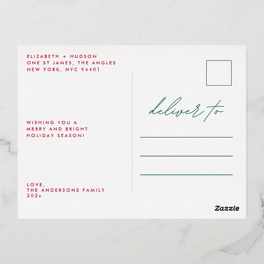 PRETTIGE FEESTDAGEN In goud Kerstfoto (Achterkant)