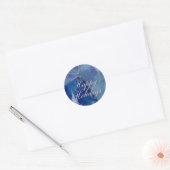 prettige feestdagen in het blauw ronde sticker (Envelop)