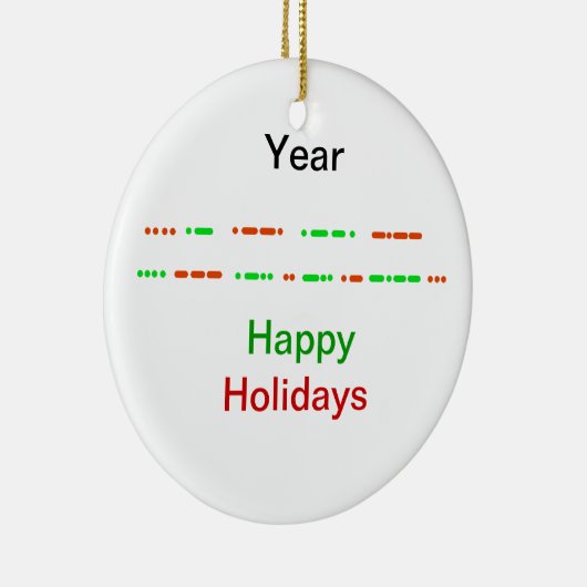 prettige feestdagen in Morse Code Xmas Ornament (Rechts)