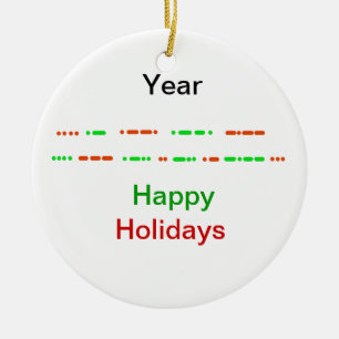 prettige feestdagen in Morse Code Xmas Ornament