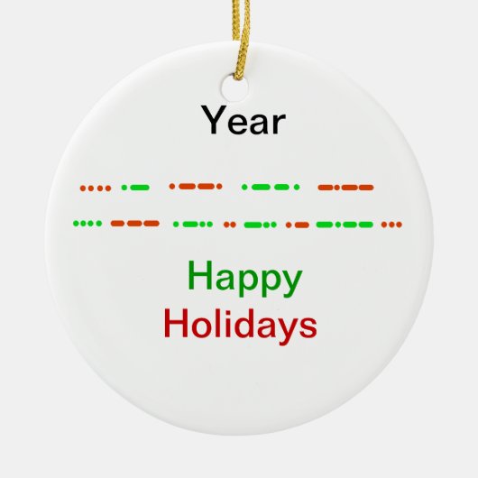 prettige feestdagen in Morse Code Xmas Ornament (Voorkant)