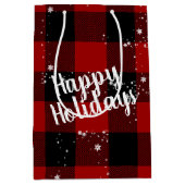 prettige feestdagen in Snowflakes op speldenstang Medium Cadeauzakje (Voorkant)