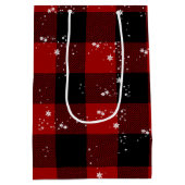 prettige feestdagen in Snowflakes op speldenstang Medium Cadeauzakje (Achterkant)