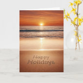 Prettige feestdagen In Strandzand Kaart (Gele Bloem)