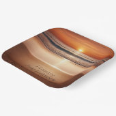 Prettige feestdagen In Strandzand Papieren Bordje (Gebogen)