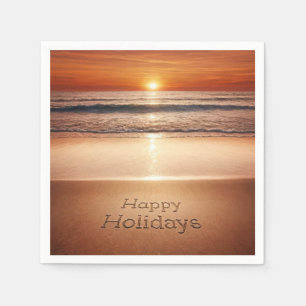 Prettige feestdagen In Strandzand Servet